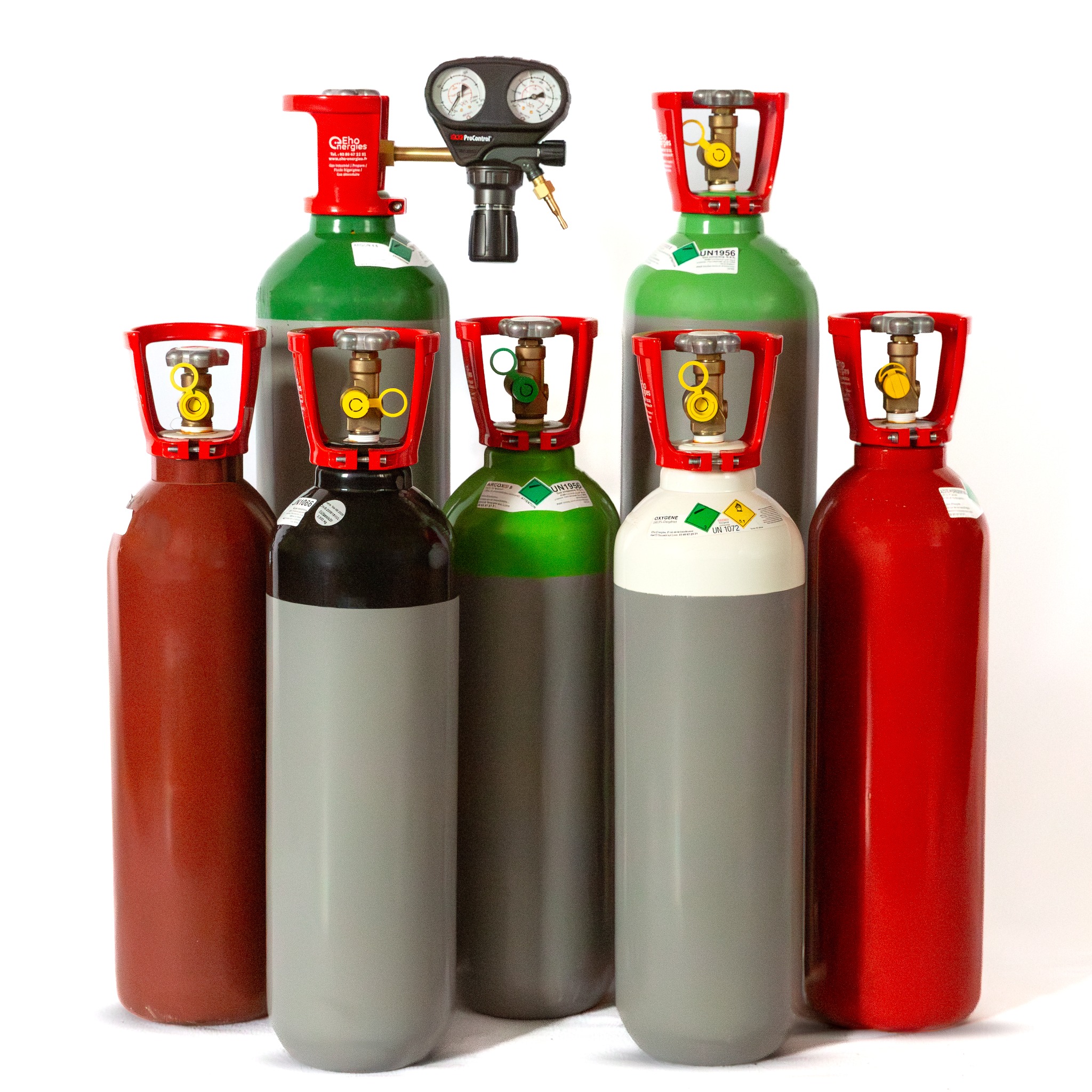 Plusieurs bouteilles de gaz de tailles différentes, photo fournie par RAPID’GAZ